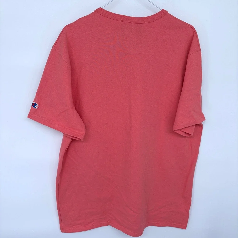 NEW Champion T Shirt Men's XL Salmon Pink Big Logo Graphic Sportswear Athletic‎ - Picture 3 of 5